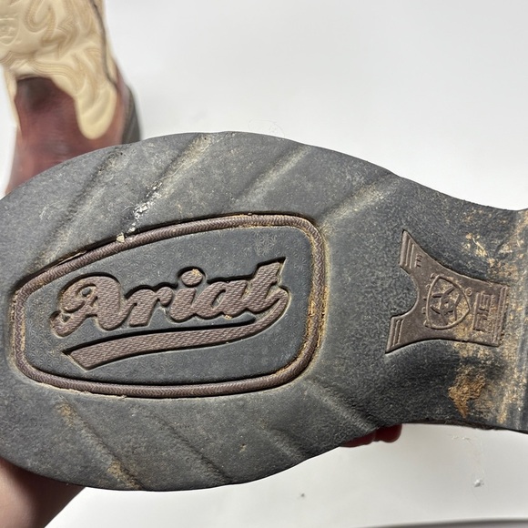 Ariat Tan and Brown Western Cowboy Boots Size 7.5 0069 - Picture 5 of 9